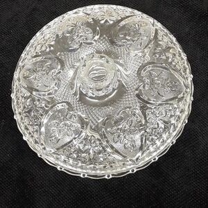 Vintage Pasari round Candy Dish With Lid Hearts and Flowers 7" Diameter